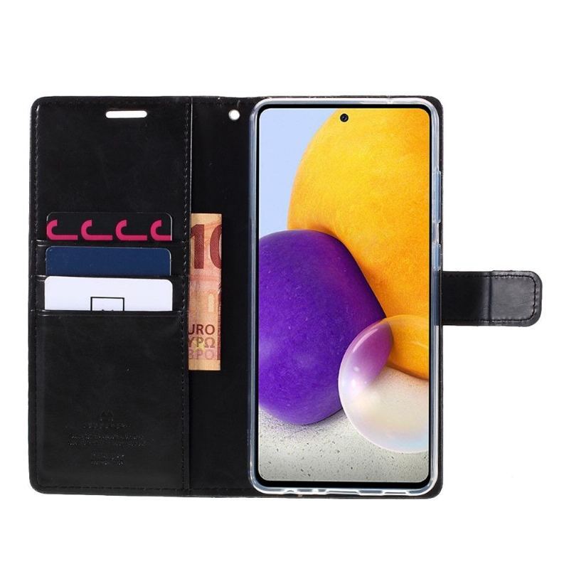 Etui Folio do Samsung Galaxy A72 4G / A72 5G Mercury Blue Moon Skórzany Efekt