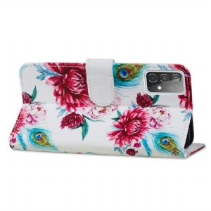 Etui Folio do Samsung Galaxy A72 4G / A72 5G Pawie Kwiat