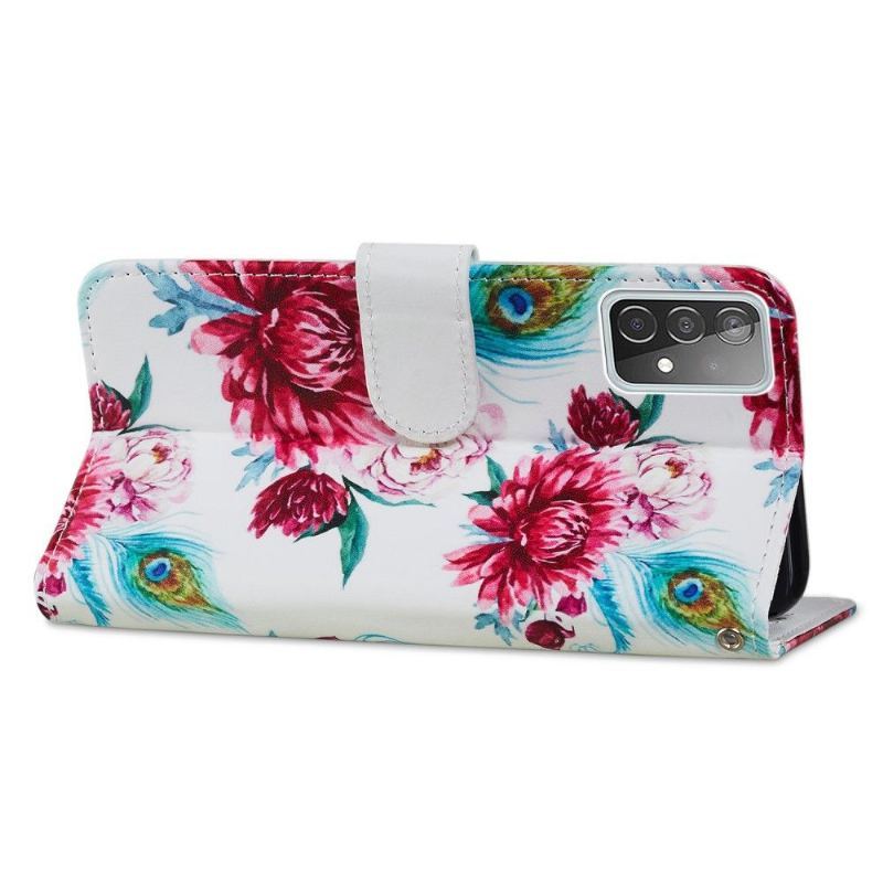 Etui Folio do Samsung Galaxy A72 4G / A72 5G Pawie Kwiat