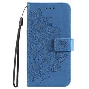 Etui Folio Do Xiaomi 14 Pro Kwiatowy Wzór Z Paskiem