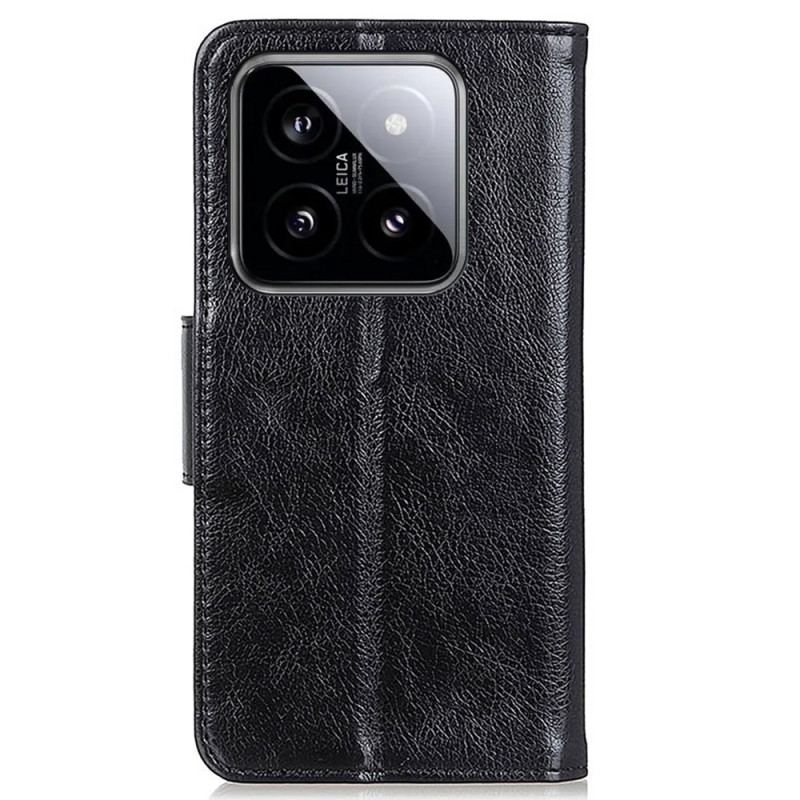 Etui Folio Xiaomi 14 Pro Dwoina Skóra Nappa Etui Ochronne