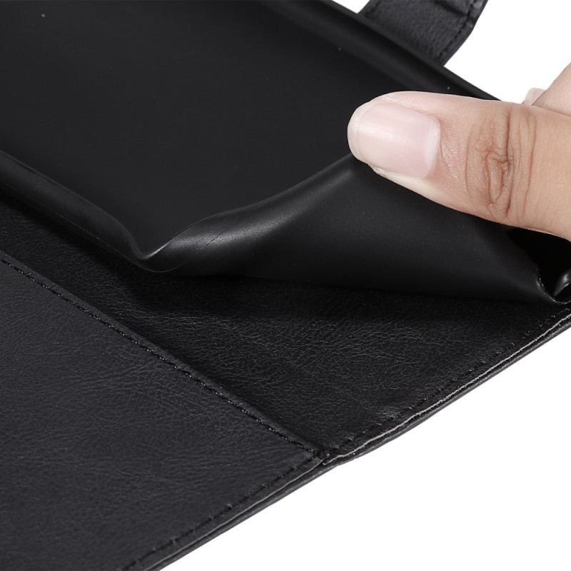 Etui Folio Xiaomi 14 Pro Zwykły Skórzany Model Z Paskiem Etui Ochronne