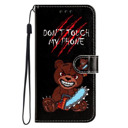 Etui Folio Do Poco C65 Miś Nie Dotykaj Mojego Telefonu Smyczą