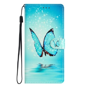 Etui Folio Do Poco C65 Niebieski Motyl W Locie Na Smyczy