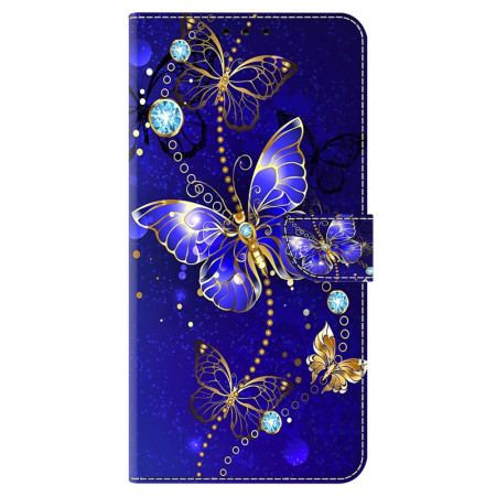 Etui Folio Poco C65 Diamentowy Motyl Z Paskiem Etui Ochronne