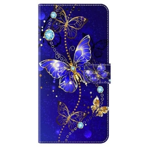 Etui Folio Poco C65 Diamentowy Motyl Z Paskiem Etui Ochronne