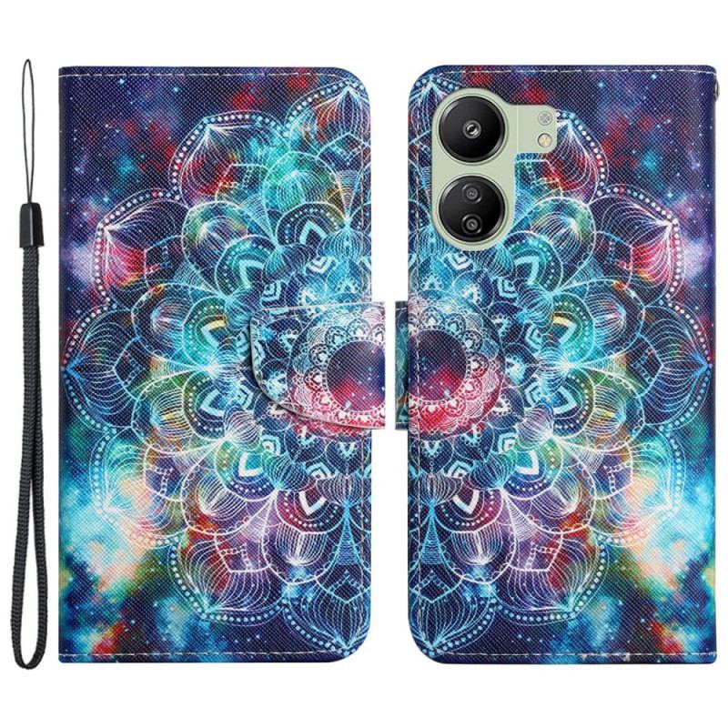 Etui Folio Poco C65 Mandala Gwiaździste Niebo Z Paskiem Etui Ochronne