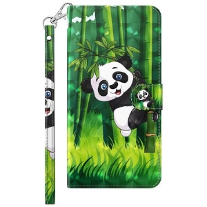 Skórzany Futerał Poco C65 Etui Na Telefon Panda Bambusowa Z Paskiem