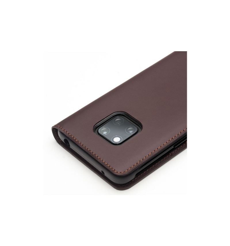 Skórzany Futerał do Huawei Mate 20 Pro Classic Genuine Leather - Brązowy