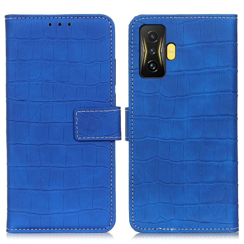 Etui Folio do Poco F4 GT Croco Look Stitching