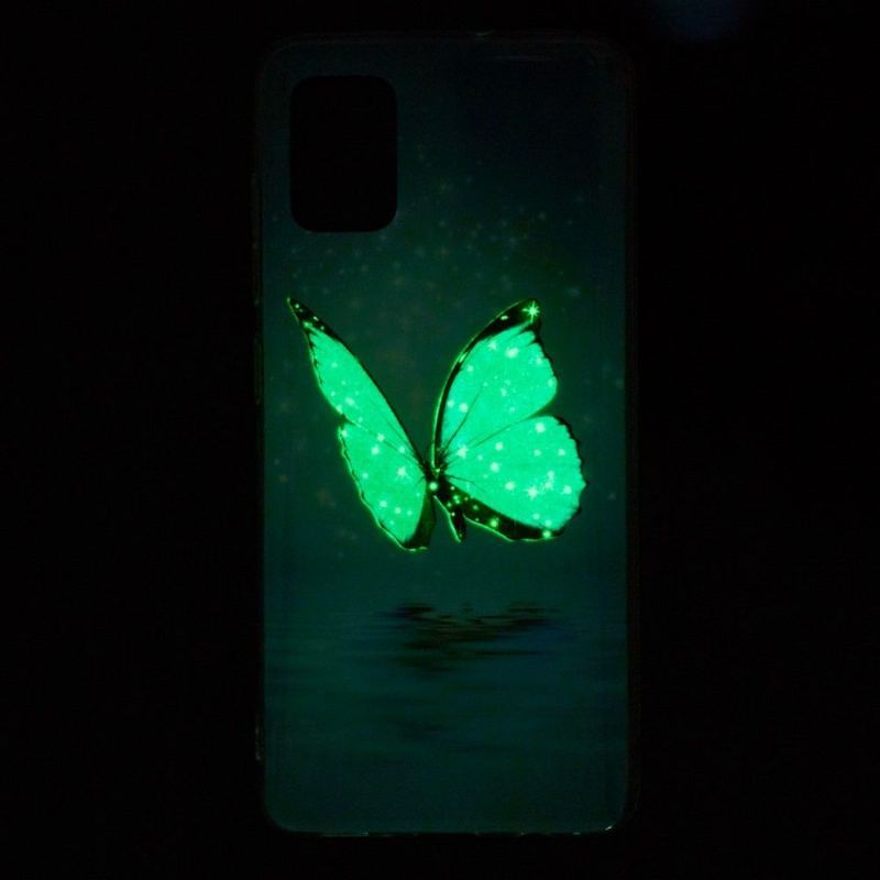 Etui do Xiaomi Redmi Note 11 Pro Plus 5G Biznes Fluorescencyjny Niebieski Motyl