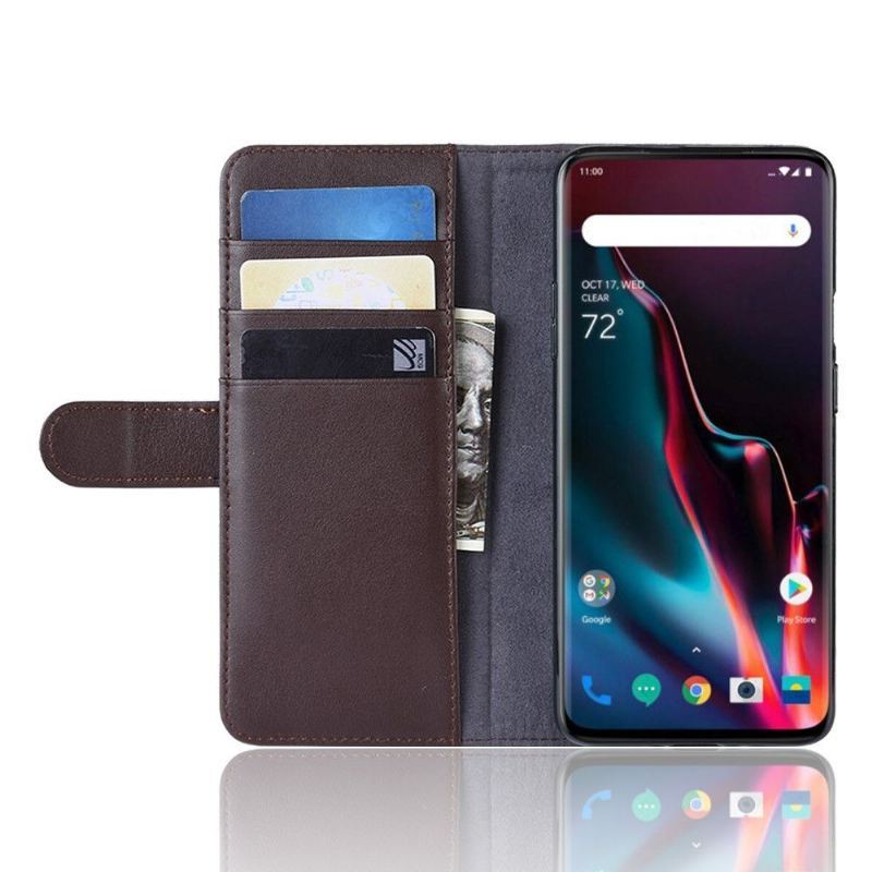 Etui do OnePlus 7 Pro Skórzane Etui Na Karty Premium - Brązowe