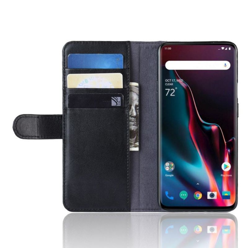 Etui do OnePlus 7 Pro Skórzane Etui Na Karty Premium - Czarne