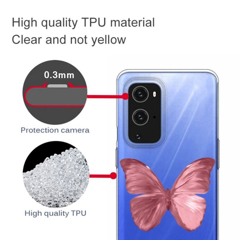 Etui do OnePlus 9 Pro Biznes Różowy Motyl