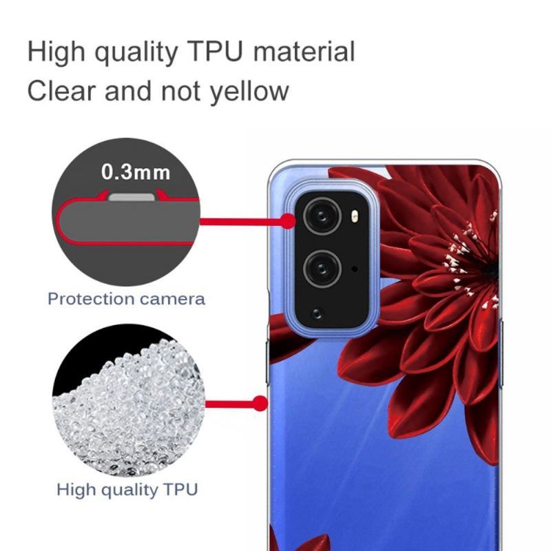 Etui do OnePlus 9 Pro Czerwone Kwiaty