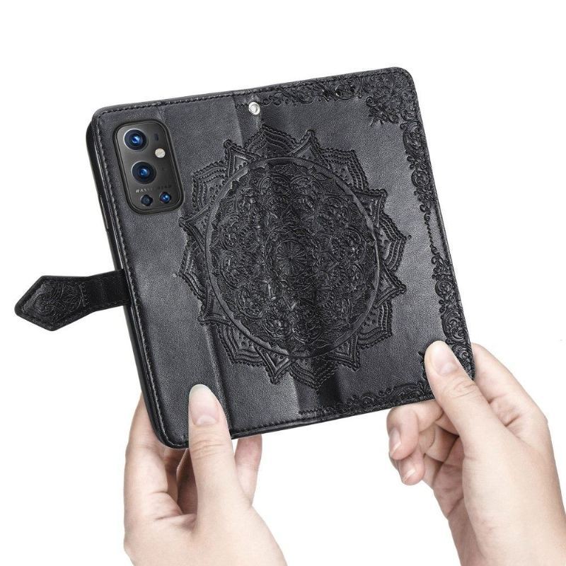 Etui Folio do OnePlus 9 Pro Classic Mandala Relief Faux Leather