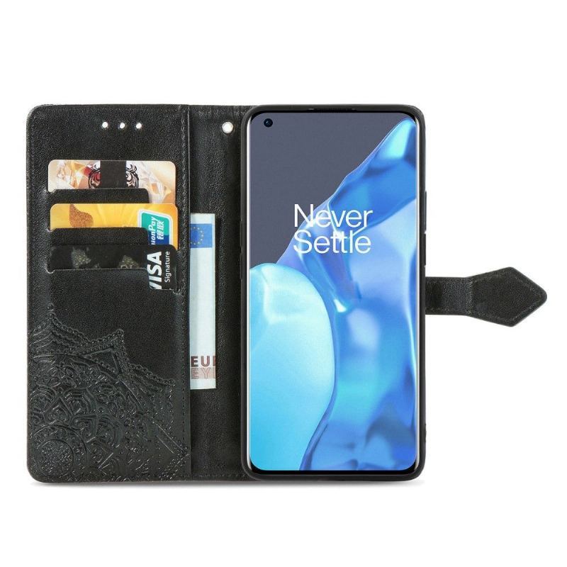 Etui Folio do OnePlus 9 Pro Classic Mandala Relief Faux Leather