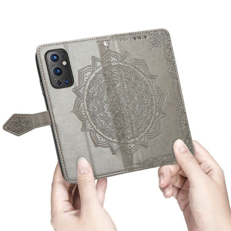 Etui Folio do OnePlus 9 Pro Classic Mandala Relief Faux Leather