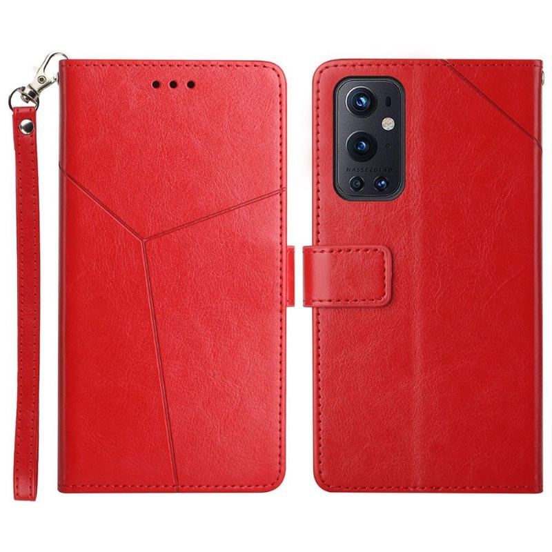 Etui Folio do OnePlus 9 Pro Y Lines Efekt Skóry