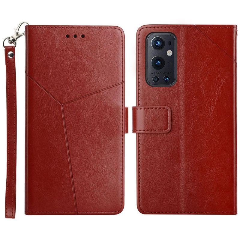 Etui Folio do OnePlus 9 Pro Y Lines Efekt Skóry