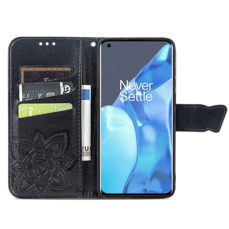 Skórzany Futerał do OnePlus 9 Pro Motyl Ulga