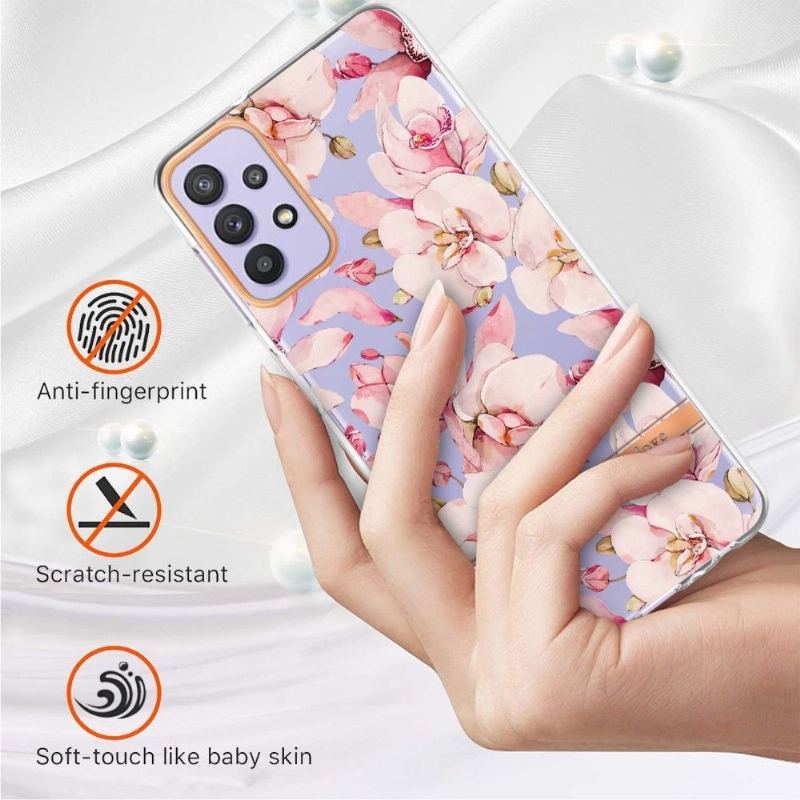 Etui do Samsung Galaxy A13 4G Anti-fall Gardenia Różowy Kwiat