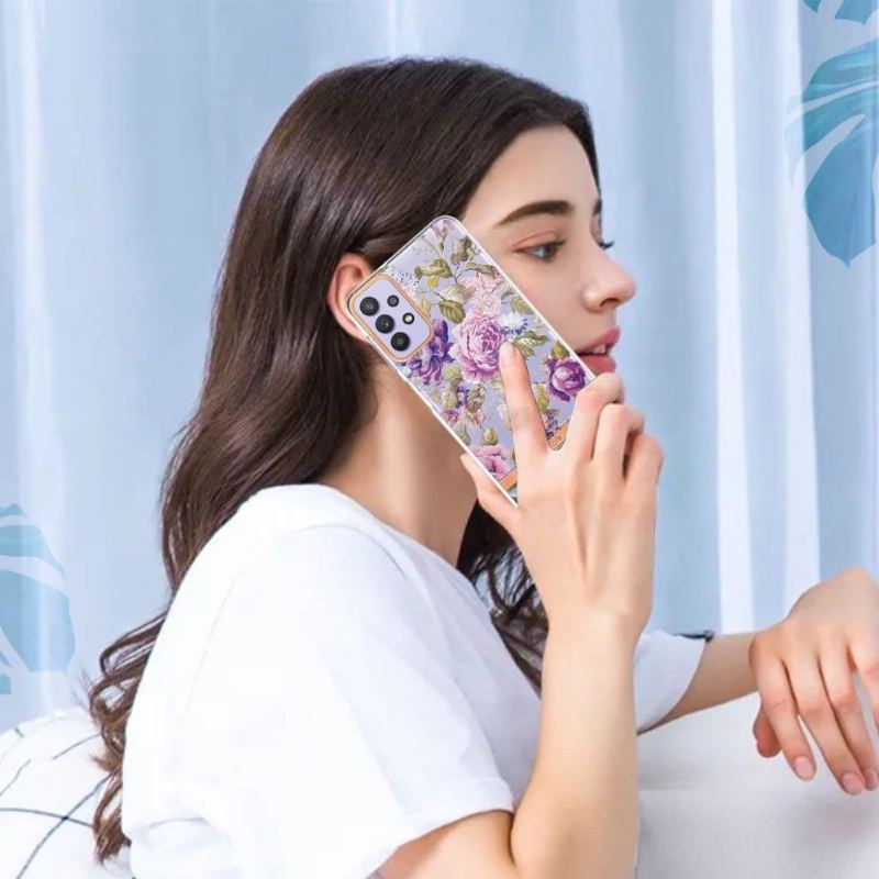 Etui do Samsung Galaxy A13 4G Anti-fall Gardenia Różowy Kwiat