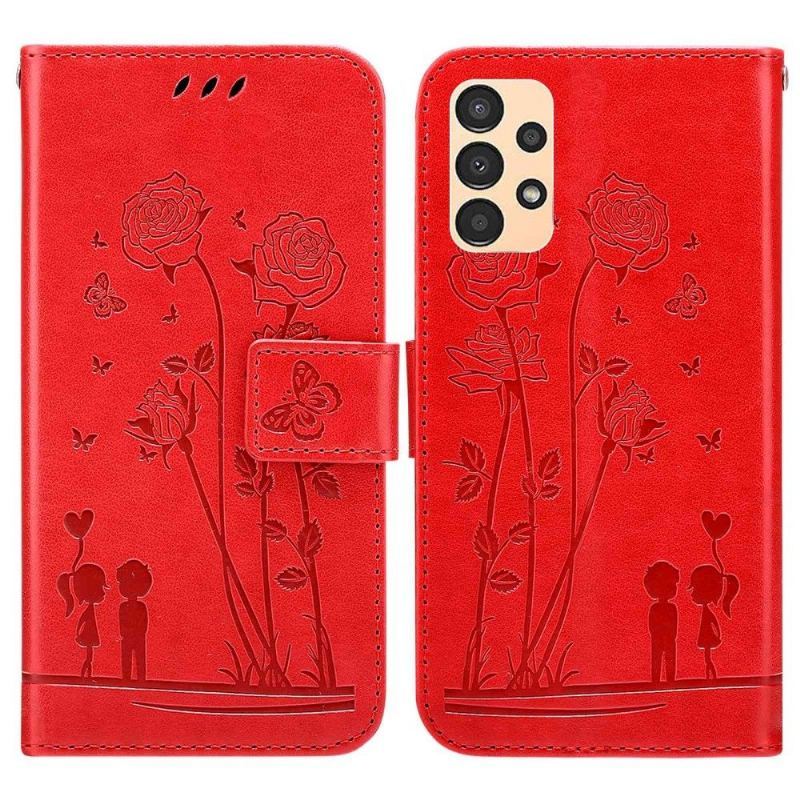 Etui Folio do Samsung Galaxy A13 4G Ilustracja Para I Mlecze