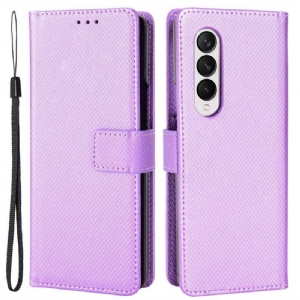 Etui Folio do Samsung Galaxy Z Fold 4 z Łańcuch Diamentowy Pasek