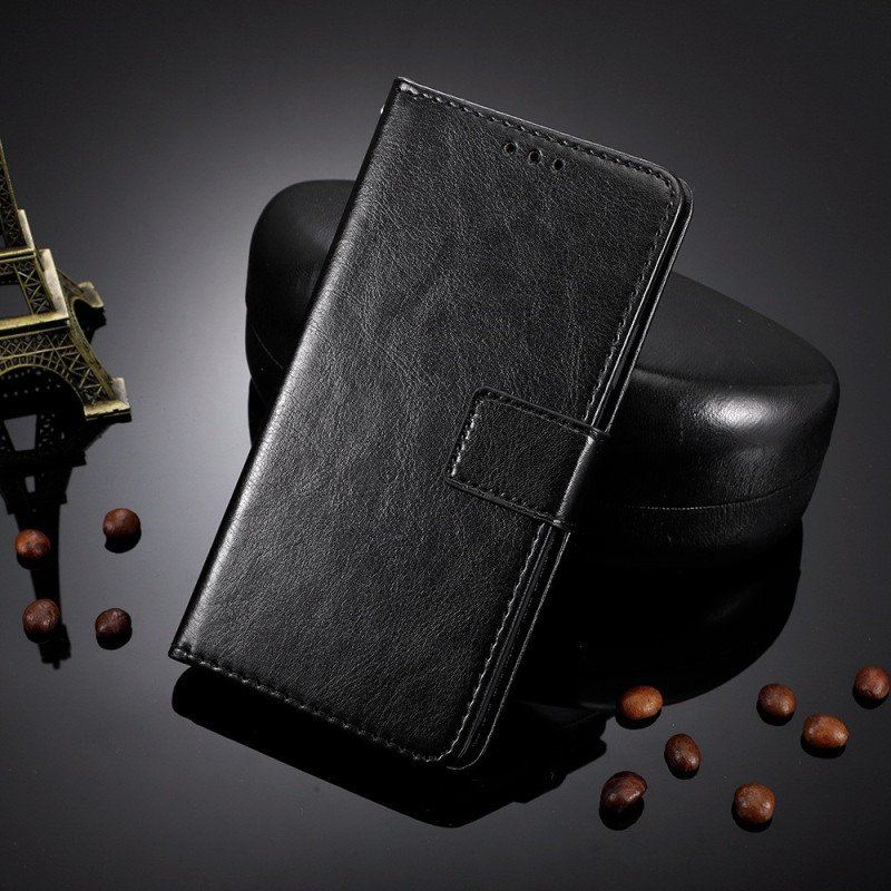 Etui Folio do Samsung Galaxy Z Fold 4 z Łańcuch Klasyczna Gładka Sztuczna Skóra Z Paskami