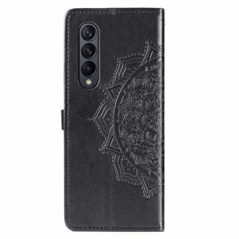 Etui Folio do Samsung Galaxy Z Fold 4 z Łańcuch Średniowieczna Mandala Z Paskami