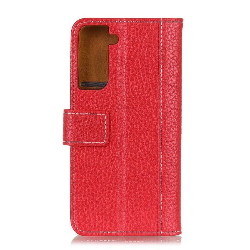 Etui Folio do Samsung Galaxy S21 5G Classic Skóra Ziarnista Szwy