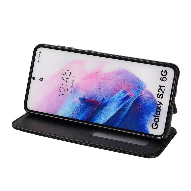 Etui Folio do Samsung Galaxy S21 5G Luksusowy Efekt Pikowanej Skóry