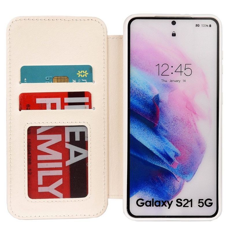 Etui Folio do Samsung Galaxy S21 5G Luksusowy Efekt Pikowanej Skóry