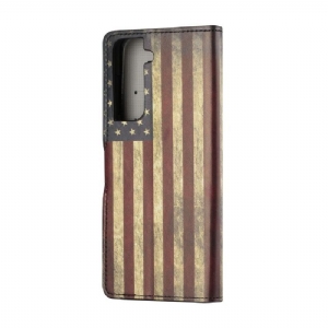 Etui Folio do Samsung Galaxy S21 5G Vintage American Flag