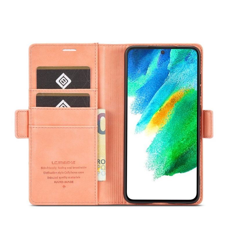 Skórzany Futerał do Samsung Galaxy S21 5G Anti-fall Etui Folio Lc.imeeke Folio Z Efektem Skóry