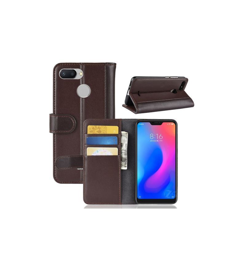 Case do Xiaomi Redmi 6 Biznes Premium Skórzane Etui Na Karty