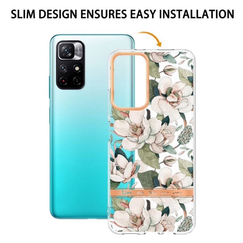 Etui do Poco M4 Pro 5G Anti-fall Gardenia Biały Kwiat