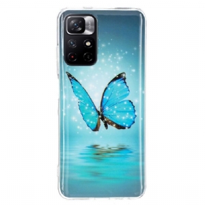 Etui do Poco M4 Pro 5G Anti-fall Luminous Blue Butterfly