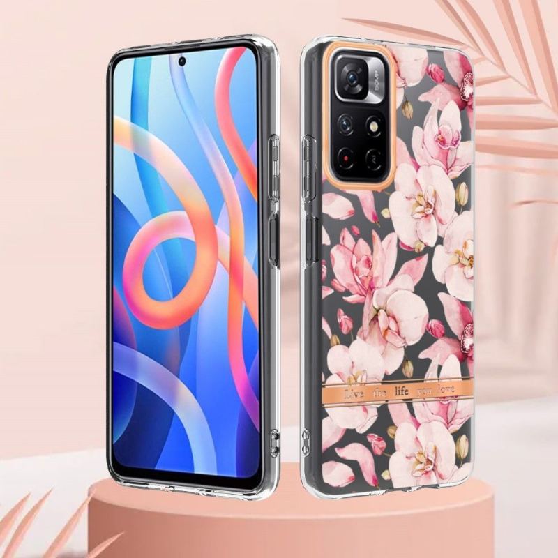 Etui do Poco M4 Pro 5G Gardenia Różowy Kwiat