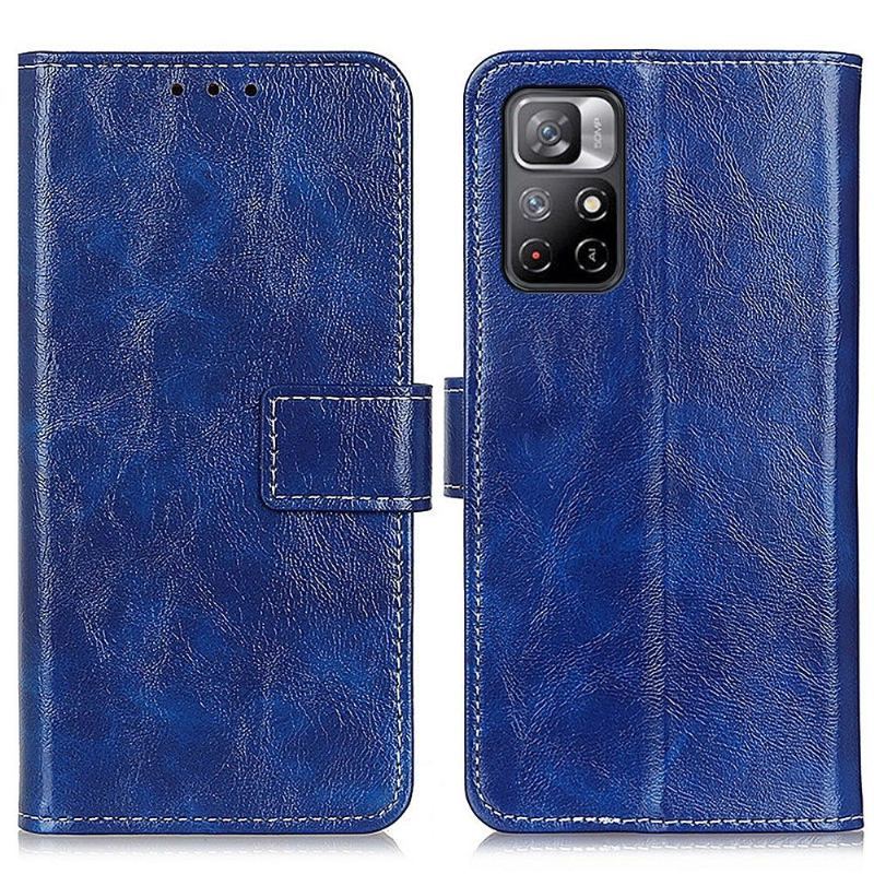 Etui Folio do Poco M4 Pro 5G Classic Luksusowe Szwy Z Efektem Skóry