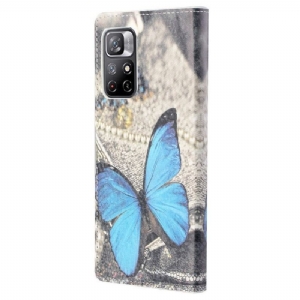 Etui Folio do Poco M4 Pro 5G Classic Niebieski Motyl