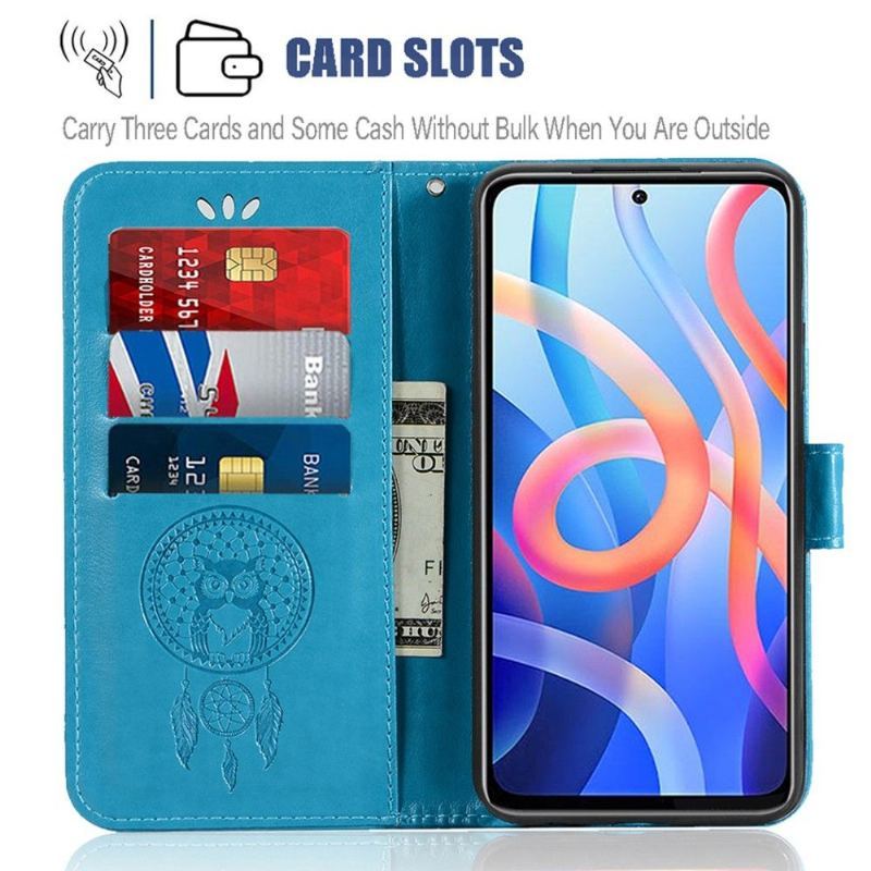 Etui Folio do Poco M4 Pro 5G Łapacz Snów Sowa