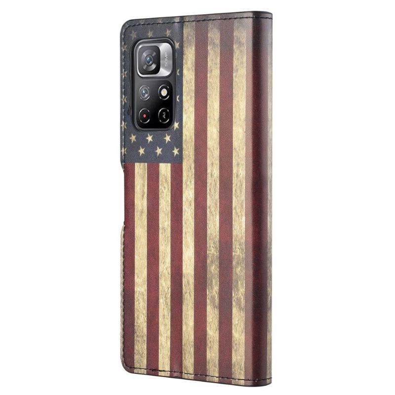 Etui Folio do Poco M4 Pro 5G Vintage American Flag