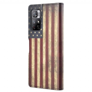 Etui Folio do Poco M4 Pro 5G Vintage American Flag