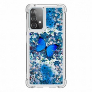 Etui do Samsung Galaxy A52 4G / A52 5G / A52s 5G Błyszczące Niebieskie Motyle