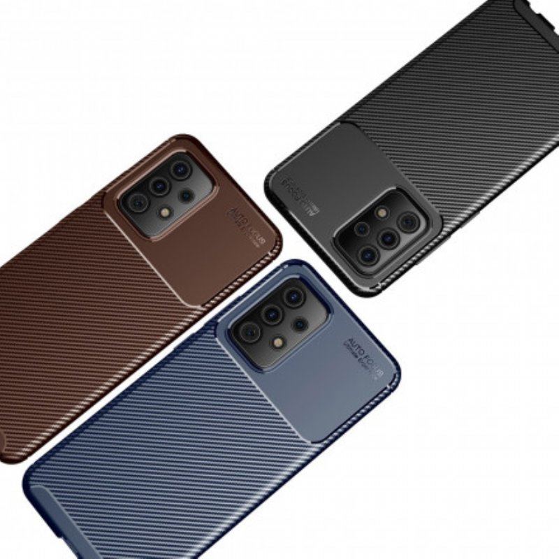 Etui do Samsung Galaxy A52 4G / A52 5G / A52s 5G Elastyczna Tekstura Włókna Węglowego