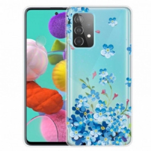 Etui do Samsung Galaxy A52 4G / A52 5G / A52s 5G Niebieskie Kwiaty