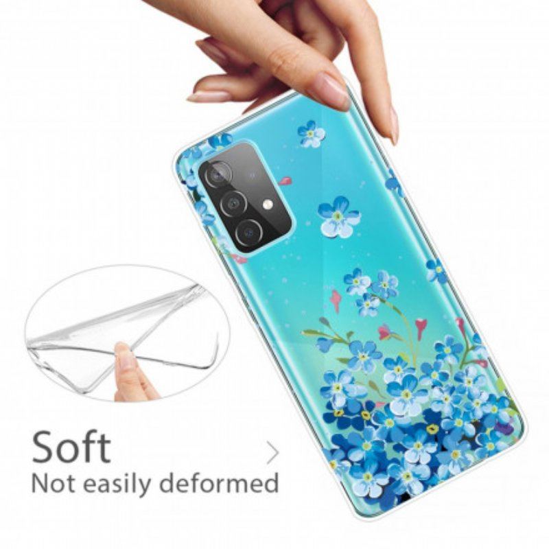 Etui do Samsung Galaxy A52 4G / A52 5G / A52s 5G Niebieskie Kwiaty