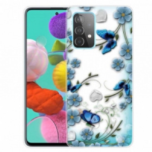 Etui do Samsung Galaxy A52 4G / A52 5G / A52s 5G Retro Motyle I Kwiaty